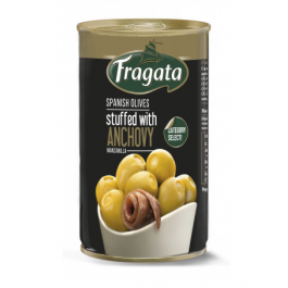 Оливки FRAGATA  зелені з анчоусами, з/б  350 г