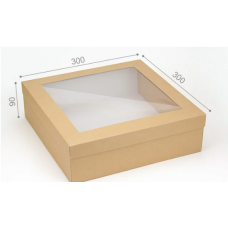 Коробка крафтова 30*30*12 з віконцем