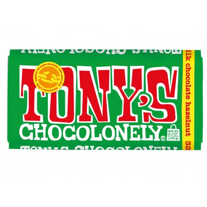 Tony's Chocolonely milk chocolate with hazelnut, 180g